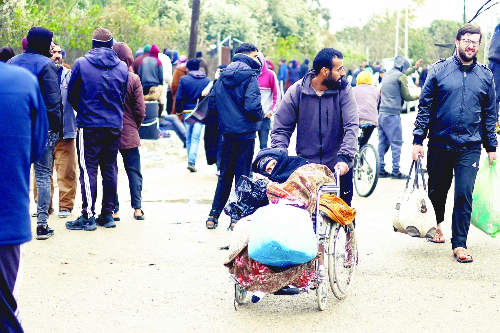Palestinians fleeing Khan Younis, due to the Israeli ground operation, move towards Rafah. — Reuters 