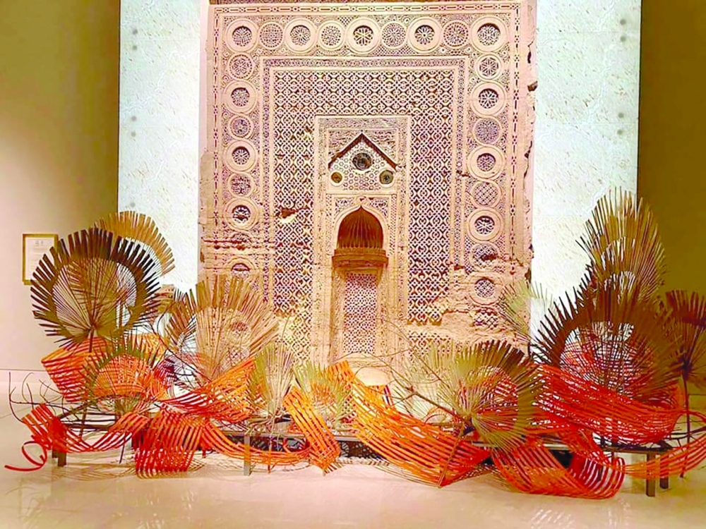 Floral works on display at the National Museum of Oman for 'Bloom Oman' 2024