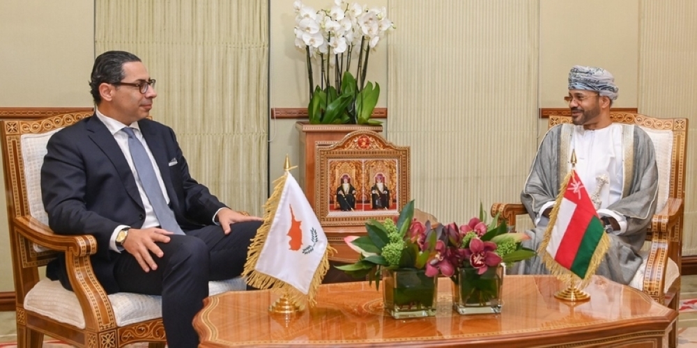 Sayyid Badr bin Hamad Al Busaidi, Foreign Minister received here today Dr. Konstantinos Kompos, Minister of Foreign Affairs of the Republic of Cyprus.