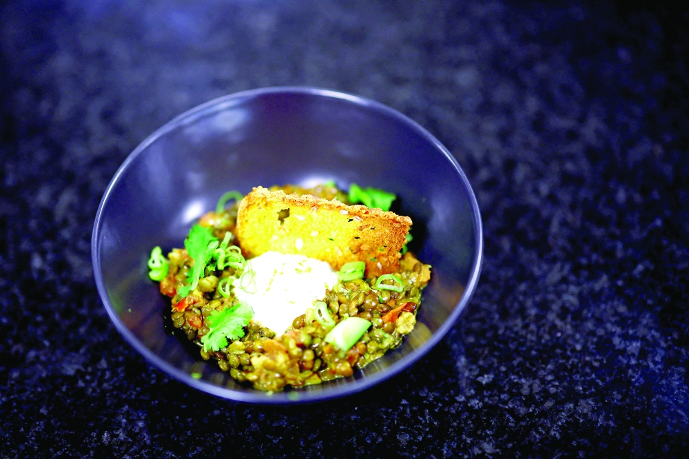 A dish that will be served to athletes competing in the Paris 2024 Olympics and Paralympics, designed by the executive chef for the Paris 2024 Olympic Games, Charles Guilloy, is displayed in Rungis, near Paris, France January 26, 2024. REUTERS/Sarah Meyssonnier