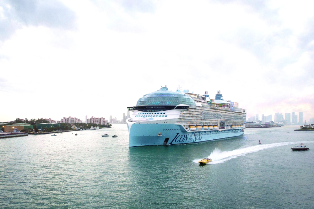 Royal Caribbean's "Icon of the Seas," billed as the world痴 largest cruise ship, sails from the Port of Miami in Miami, Florida, on its maiden cruise, January 27, 2024.