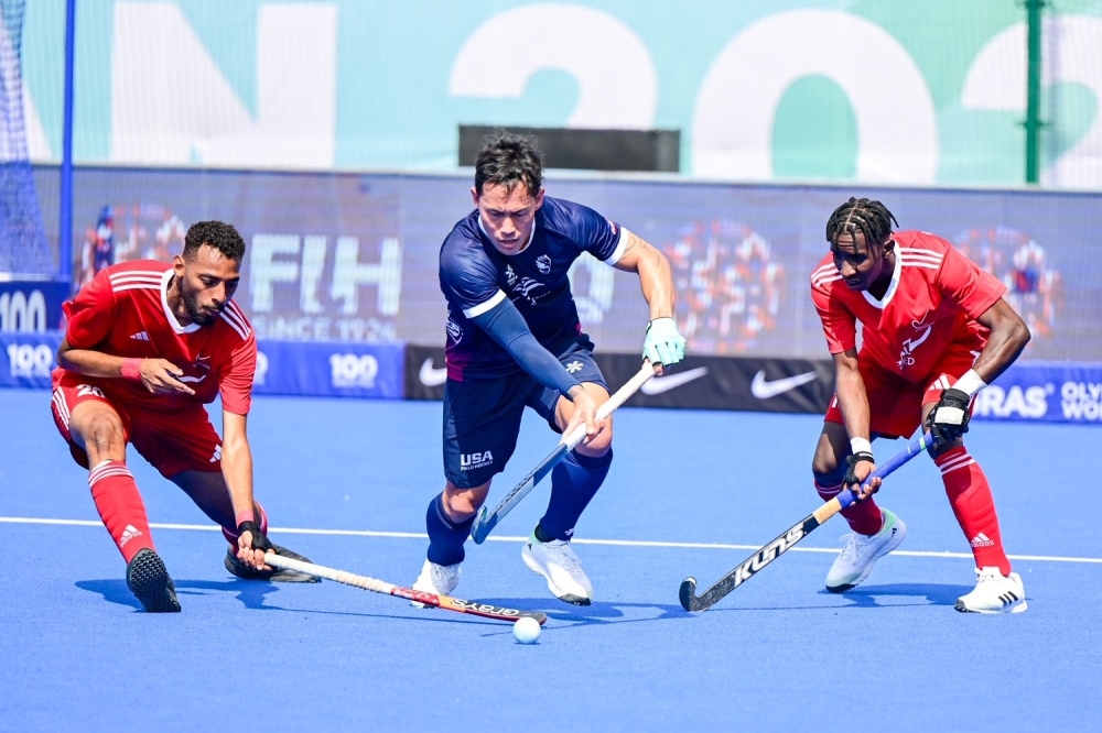 Oman and the US players in action 