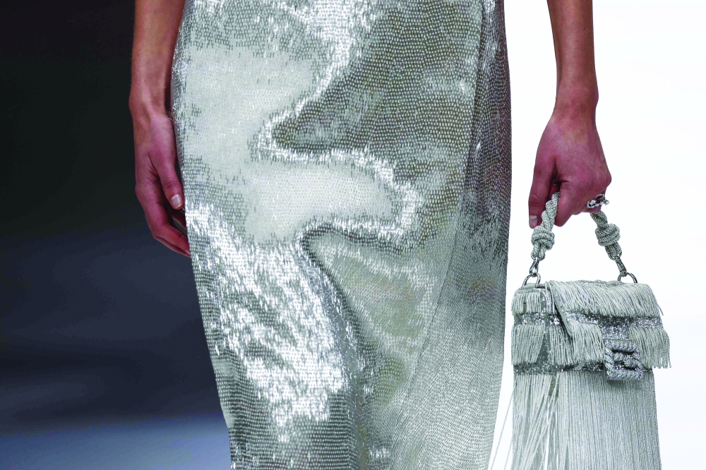 A model presents a creation by Fendi during the Women's Haute-Couture Spring/Summer 2024 show as part of the Paris Fashion Week in Paris, on January 25, 2024.