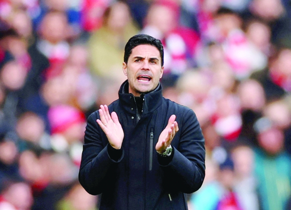 Arsenal manager Mikel Arteta reacts. — Reuters