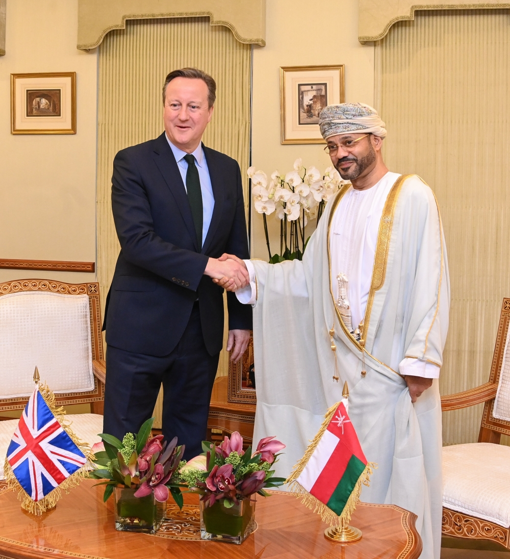 Sayyid Badr bin Hamad al Busaidi with David Cameron