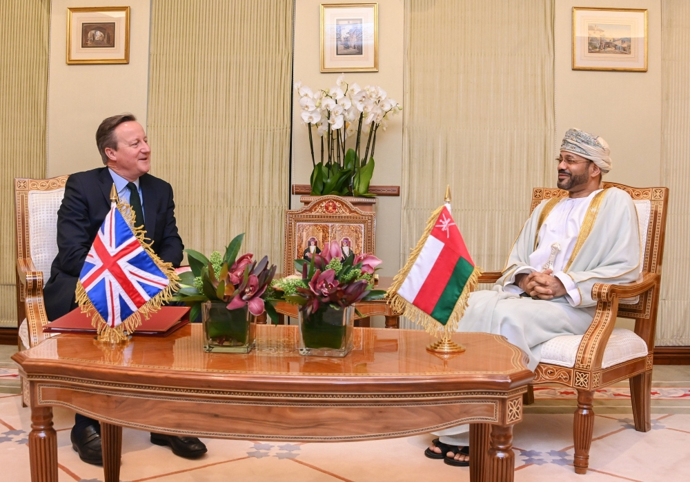 Sayyid Badr bin Hamad al Busaidi with David Cameron
