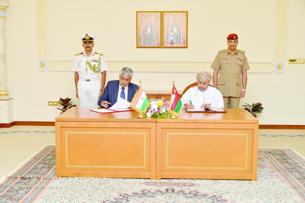 Oman and India also signed annex (B) of the Memorandum of Understanding (MoU) in the field of military cooperation. — ONA