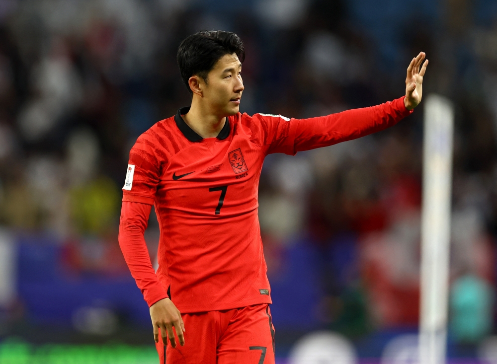 Soccer Football - AFC Asian Cup - Quarter Final - Australia v South Korea - Al Janoub Stadium, Al Wakrah, Qatar - February 2, 2024 South Korea's Son Heung-Min celebrates after the match REUTERS/Molly Darlington
