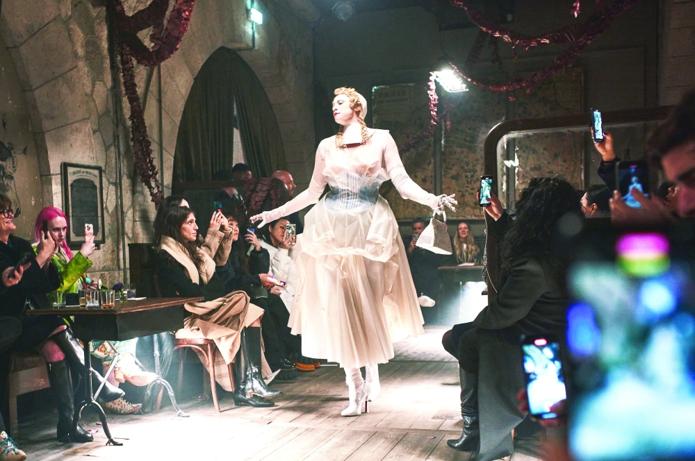 A look from the Maison Margiela haute couture show in Paris on Jan. 25, 2024. 