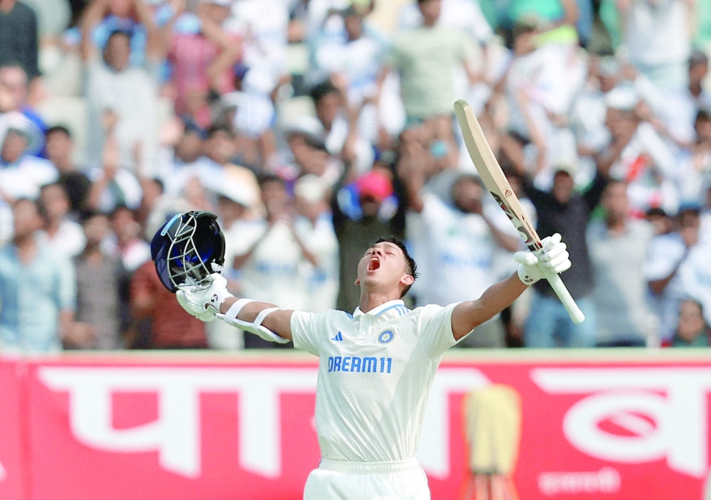 India's Yashasvi Jaiswal celebrates.— REUTERS