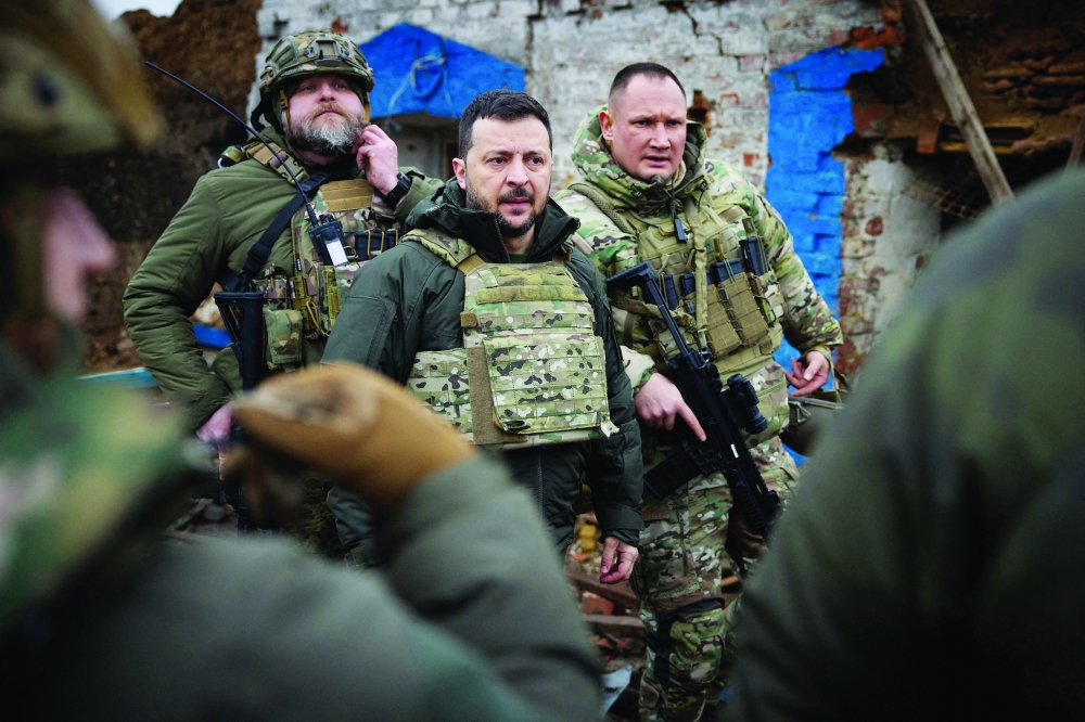 Ukraine's President Volodymyr Zelenskiy visits a front line, in the Zaporizhzhia region, Ukraine. — Reuters 