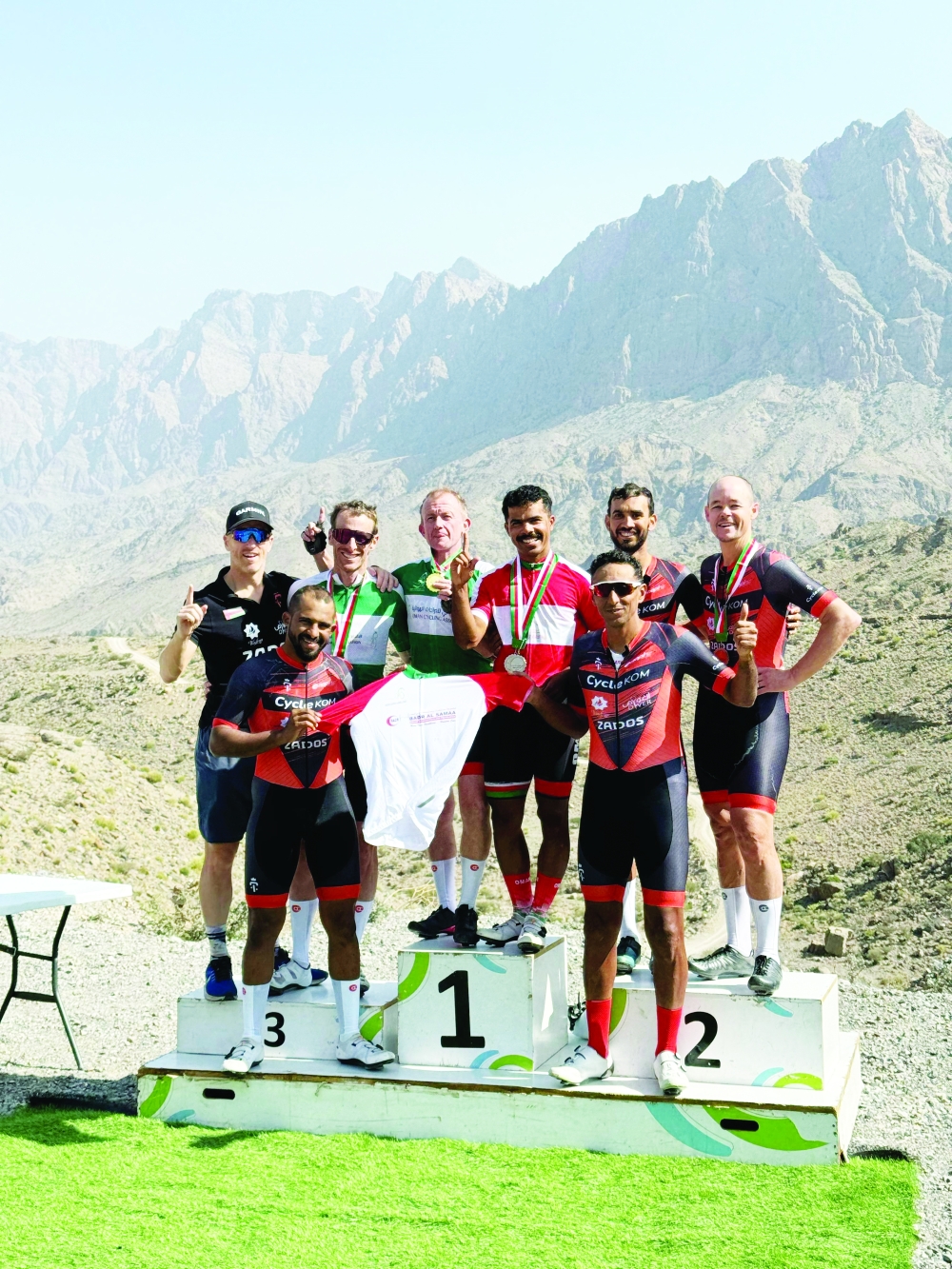 Mohammed al Wahibi with his Cycle KOM teammates