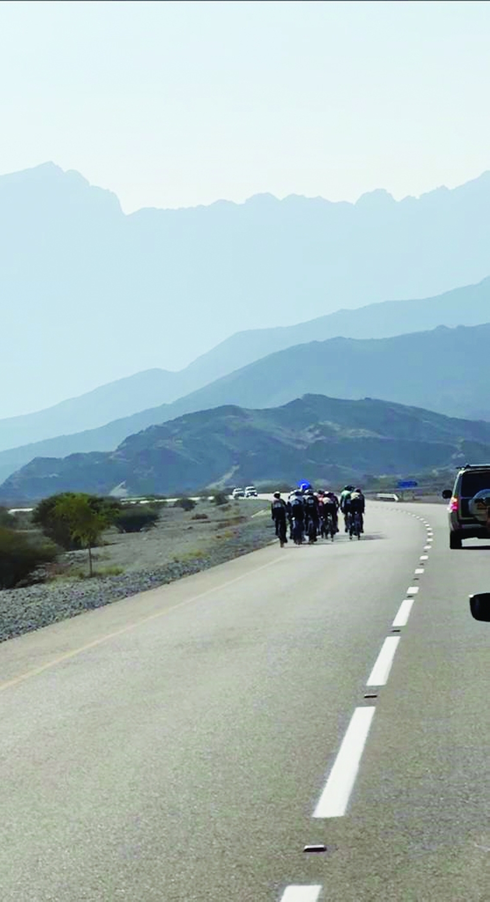 The peloton rides during race six in Wakan.
