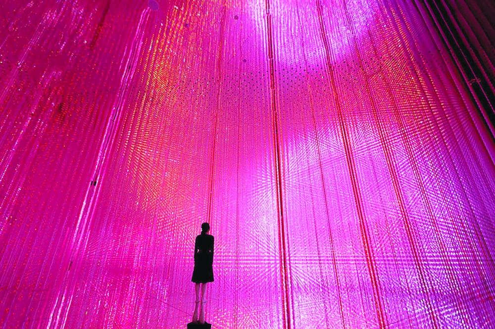 Cascading light and 'wobbling' orbs at new Tokyo art museum