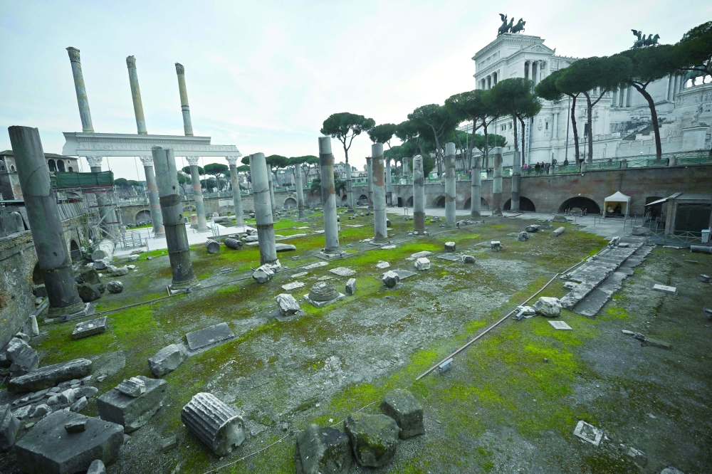 Rome restores towering colonnade of Trajan's Basilica