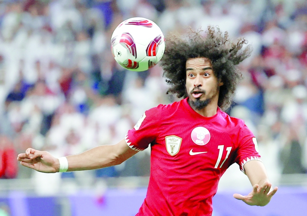 AFC Asian Cup - Semi Final - Iran v Qatar - Al Thumama Stadium, Doha, Qatar - February 7, 2024 Qatar's Akram Afif in action.