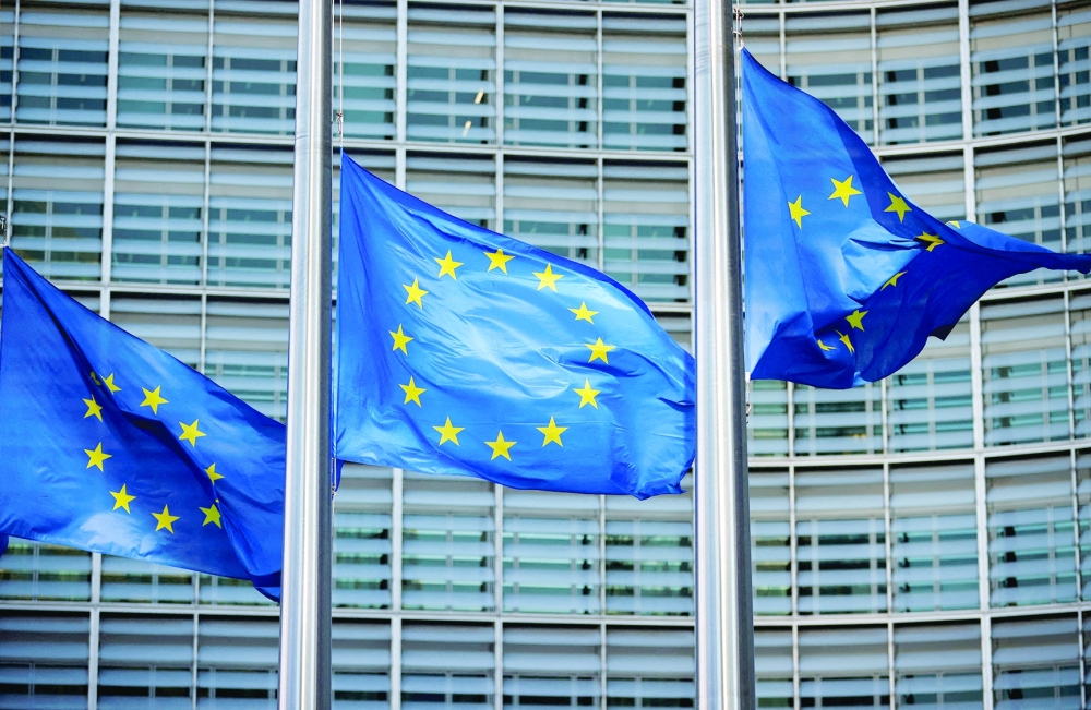 European Union flags fly outside the European Commission headquarters in Brussels, Belgium. — Reuters 