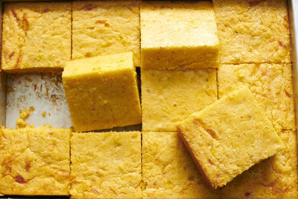 Sopa Paraguaya, the dense and cheesy cornbread commonly served alongside grilled meats in Paraguay.  (David Malosh/The New York Times)