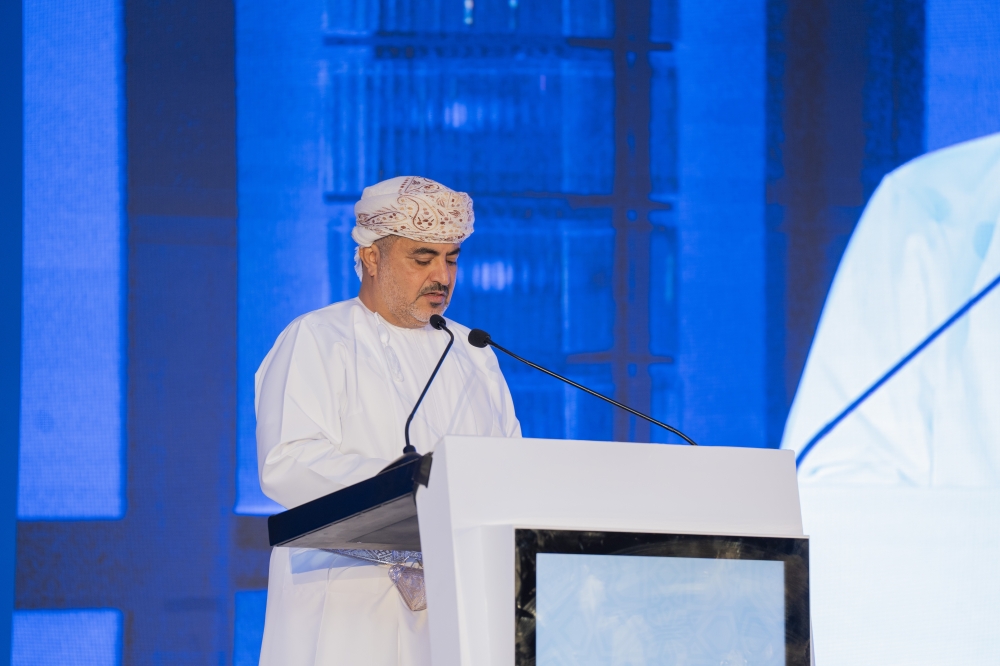 Dr Saeed al Maawali addressing the 1st Arab Postal Leaders Forum in Muscat.