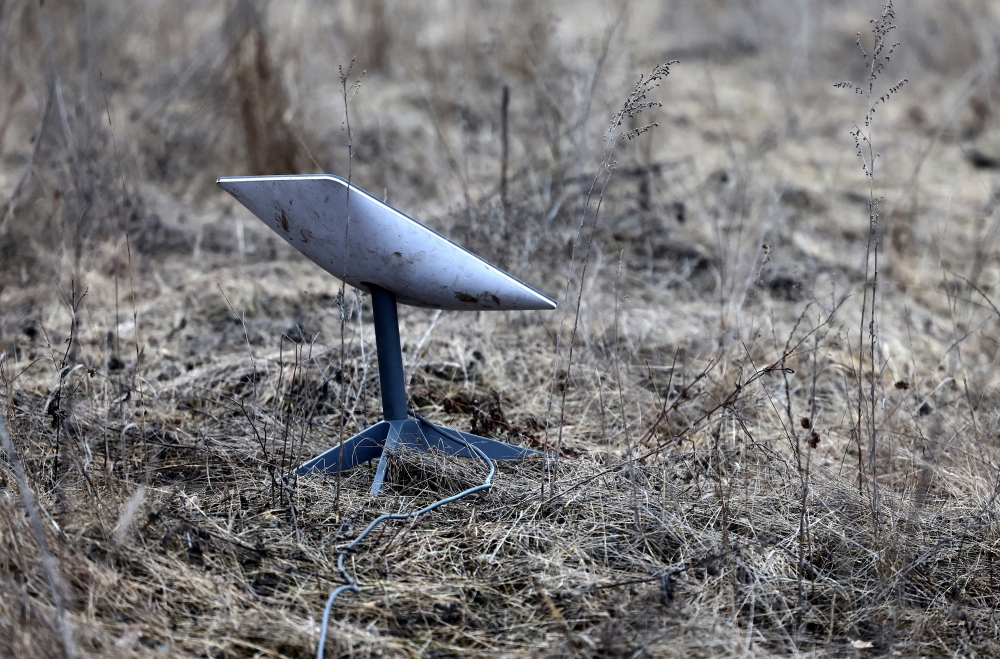 A Starlink satellite internet system is set up near the frontline town of Bakhmut, Donetsk region, Ukraine. — Reuters file photo 