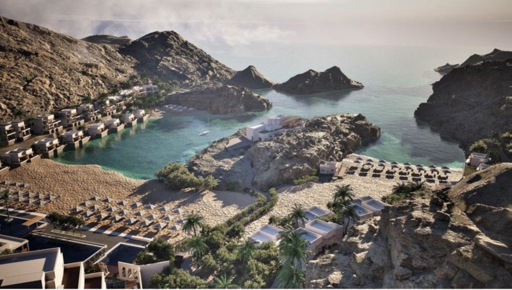Visual of the new Anantara resort planned at Bandar Al Khairan in Muscat.