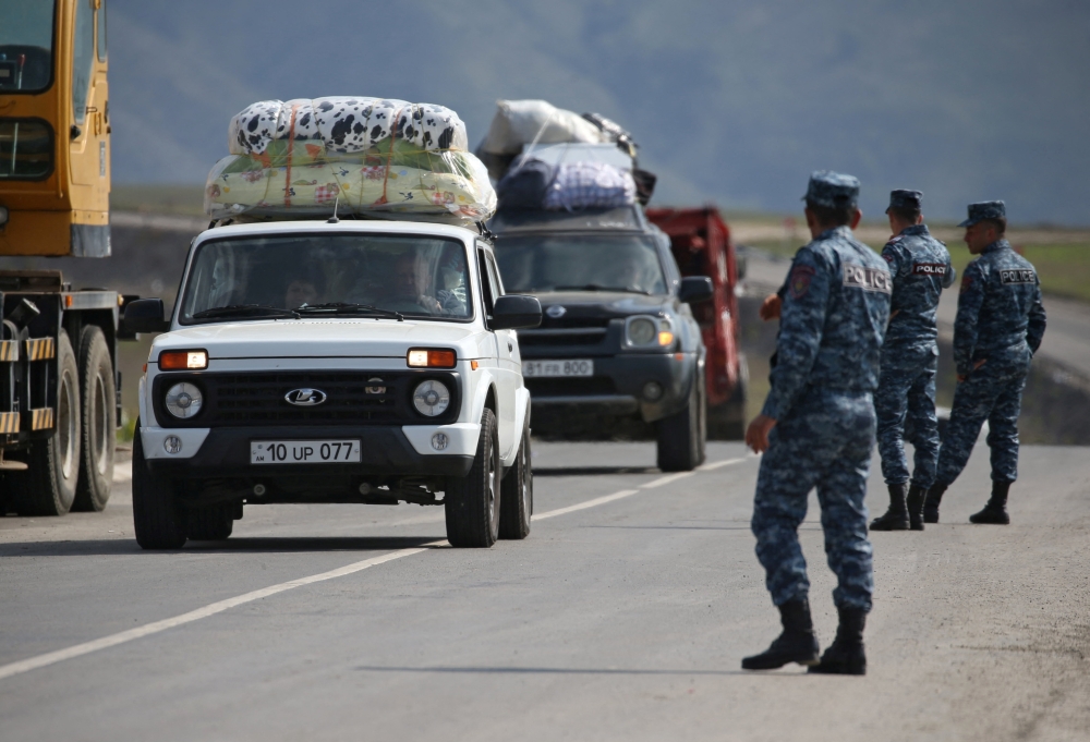 Refugees from Nagorno-Karabakh region arrive in the border village of Kornidzor, Armenia. — Reuters file photo 