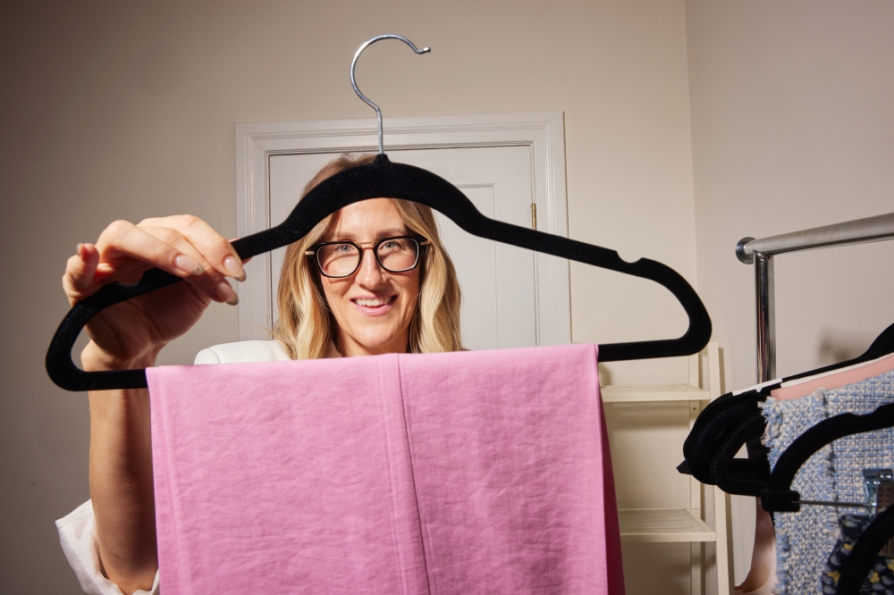 The stylist Chellie Carlson at home in Los Angeles, Jan. 18, 2024. (Maggie Shannon/The New York Times)