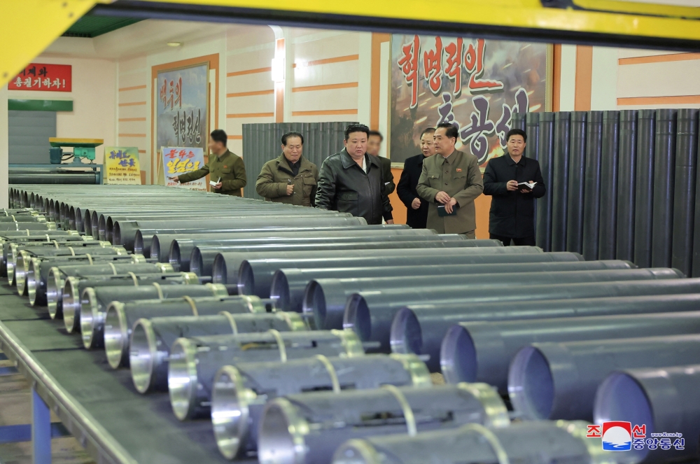 North Korean leader Kim Jong Un inspects an armaments factory at an undisclosed location in North Korea. — Reuters 