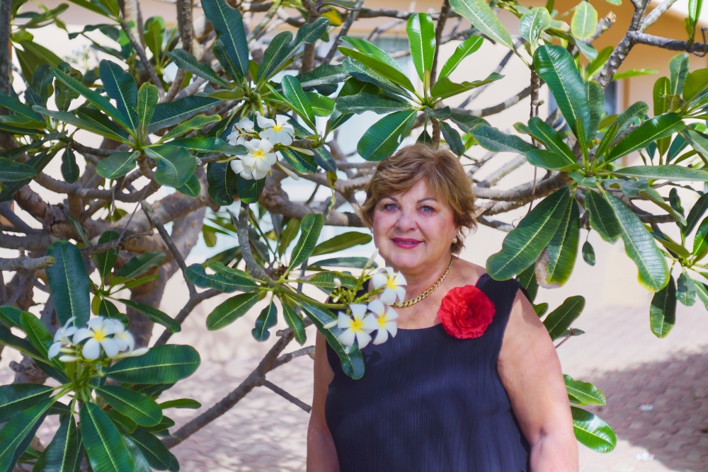 Lubica Ritzl on walk at Crowne Plaza Resort Salalah 