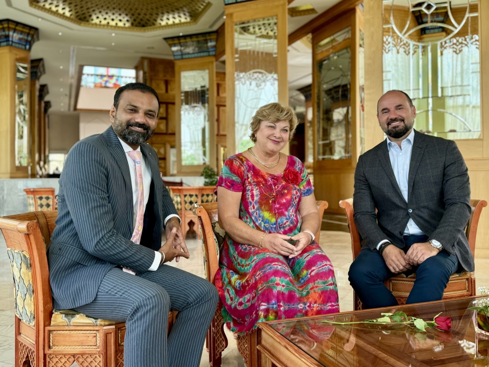 Lubica Ritzl with Anoop Joseph, DOSM, and Maher Bahsoun, GM, Crowne Plaza Resort, Salalah