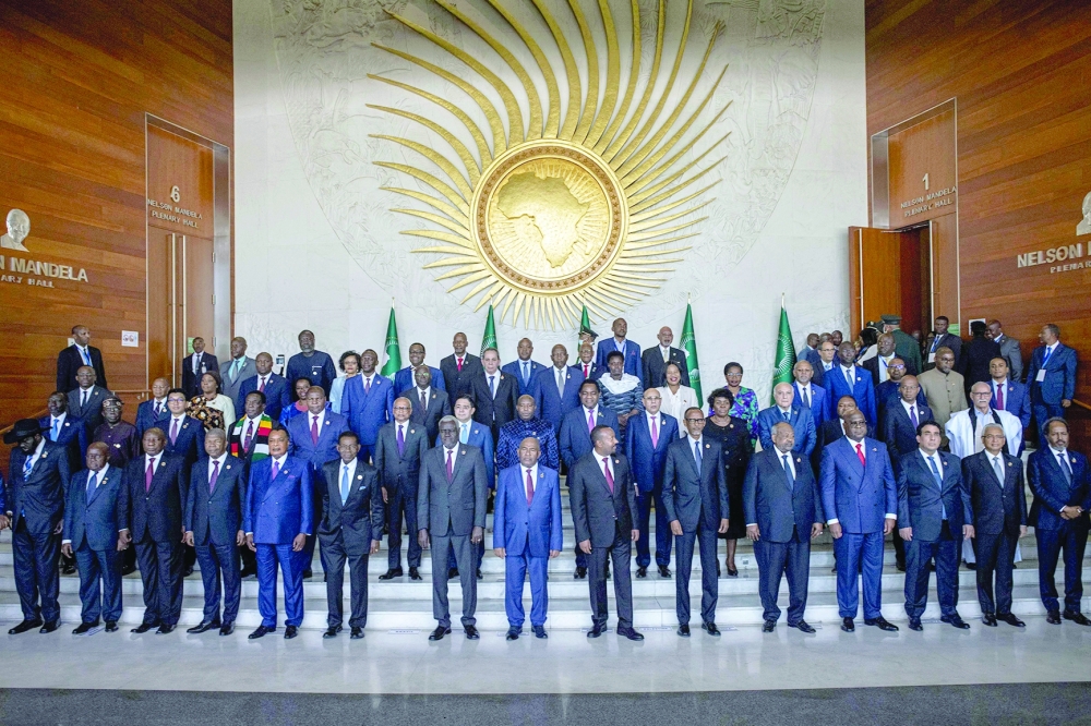 African Heads of State pose for a group photograph before the opening ceremony of the 37th Ordinary Session of the Assembly of the African Union (AU) at the AU headquarters in Addis Ababa. — AFP 
