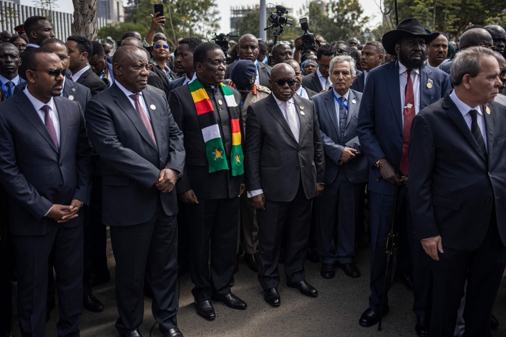 African delegates during the second day of the 37th Ordinary Session of the Assembly of the African Union (AU) at the AU headquarters in Addis Ababa. — AFP 