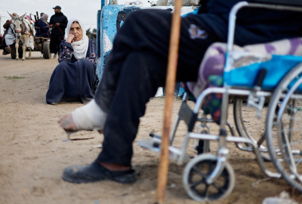 Palestinian patients rest as they arrive in Rafah after they were evacuated from Nasser hospital in Khan Younis. — Reuters file photo