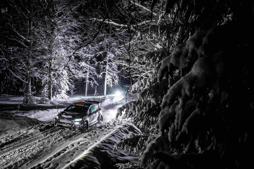 Night action for Abdullah al Rawahi at Rally Sweden.