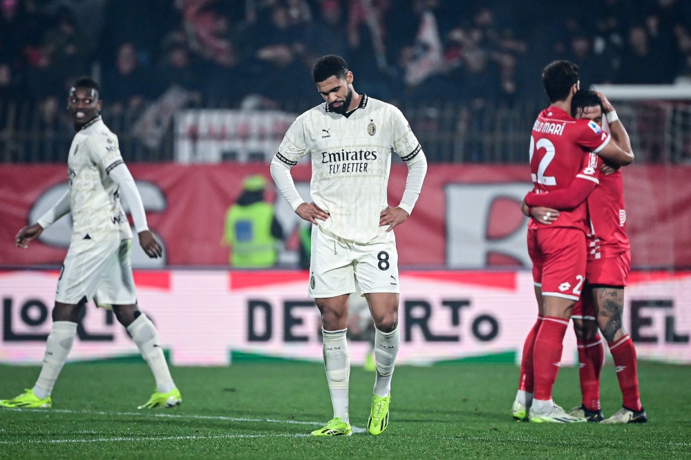 Ruben Loftus-Cheek reacts after his team lost against AC Monza.— AFP

