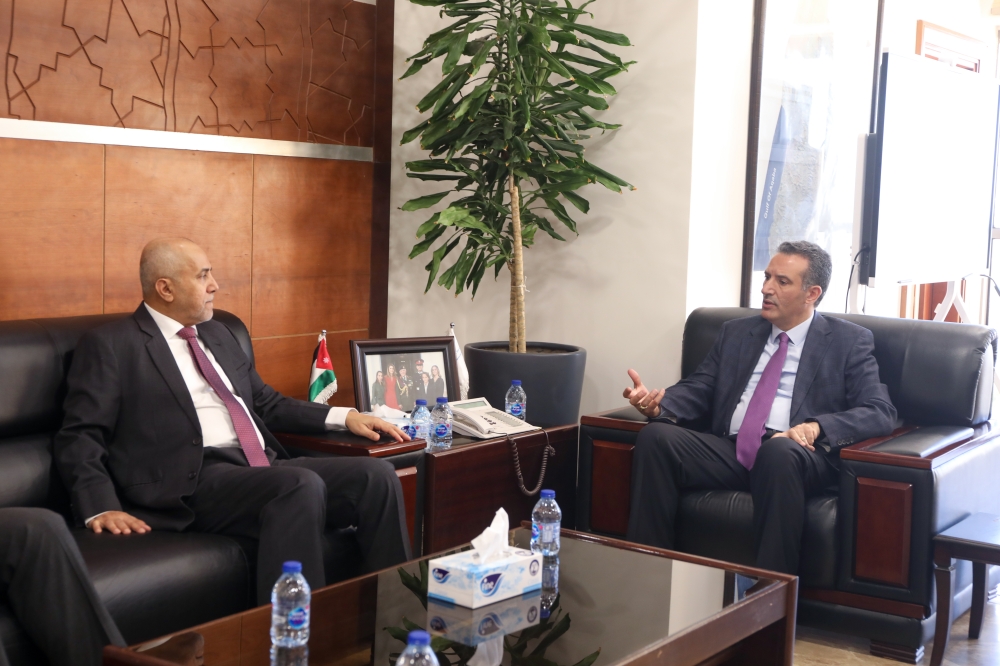 Eng Ahmed bin Hassan al Dheeb, Deputy Chairman – OPAZ, meeting with a Jordanian official during the delegation’s visit.