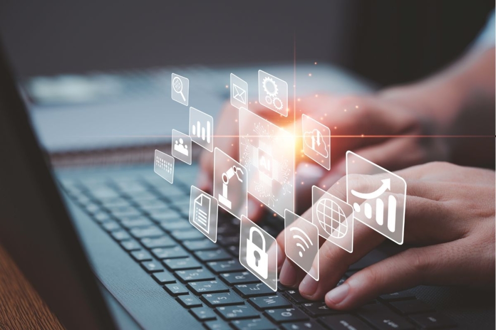 Navigating the Future, embracing digital transformation with the click of keys on the journey of innovation.