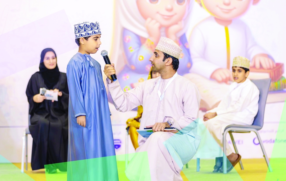 A boy speaks during the Bring Your Book programme