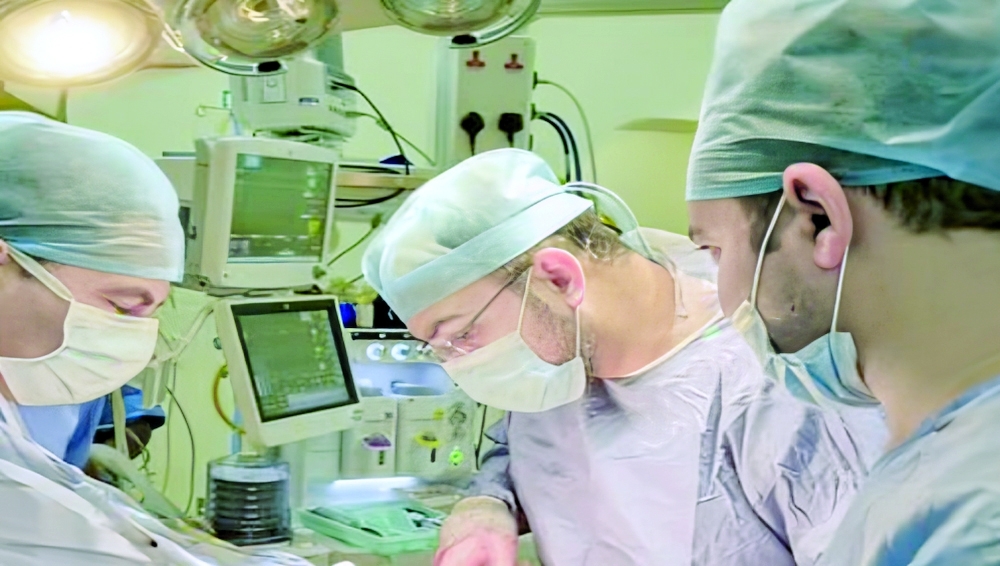 The team during the surgery. 