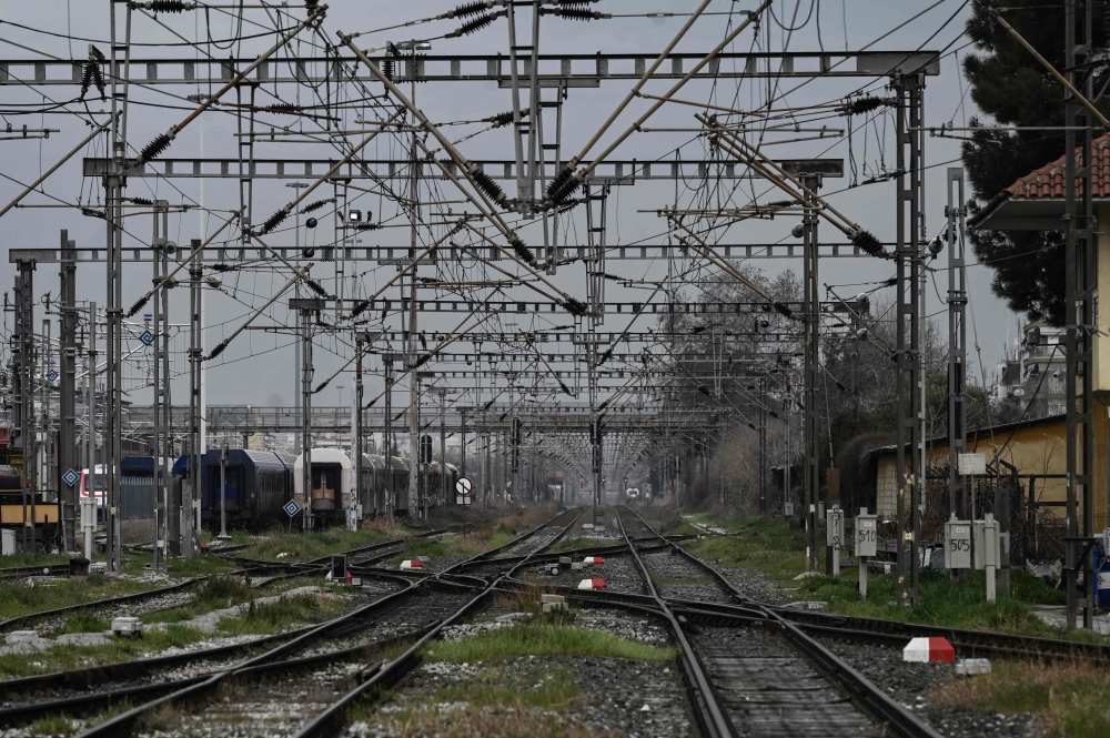The empty train central station of Thessaloniki is pictured during a 24-hour strike, Greece. — AFP