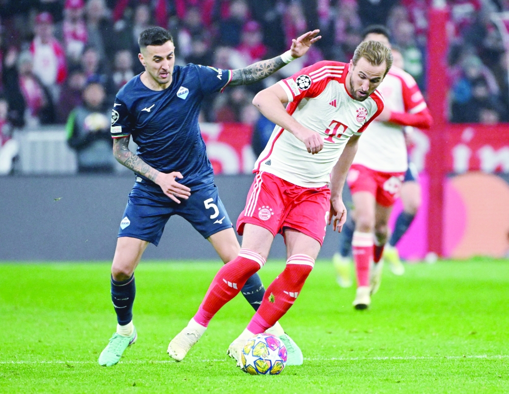 Lazio's Matias Vecino in action with Bayern Munich's Harry Kane --  REUTERS
