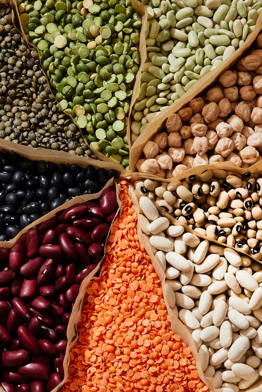 Legumes, a key part of the Mediterranean diet. 