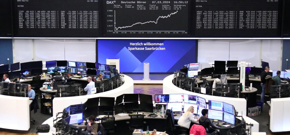 The German share price index DAX graph is pictured at the stock exchange in Frankfurt 