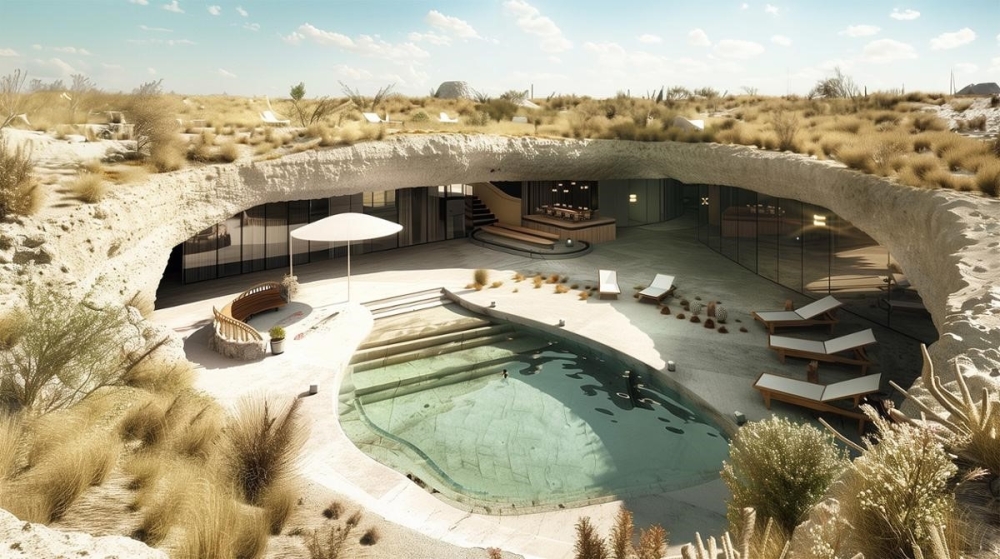 Artist’s rendering of the proposed Jabal Shams Santani luxurious wellness resort
