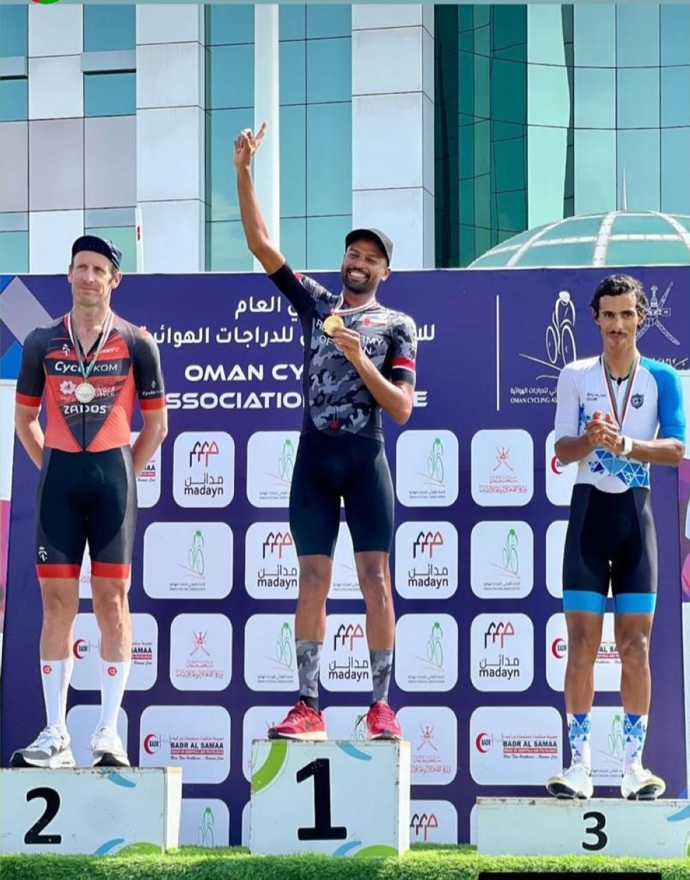 Podium of seventh race