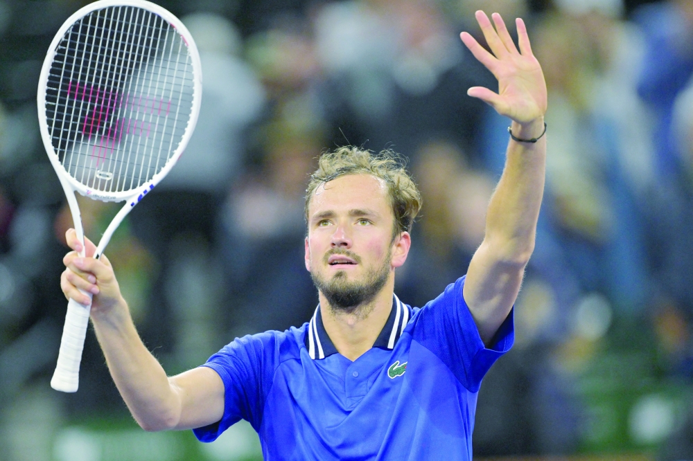 Daniil Medvedev (RUS) waves to the crowd after he defeated Tommy Paul (USA). — USA TODAY Sports
