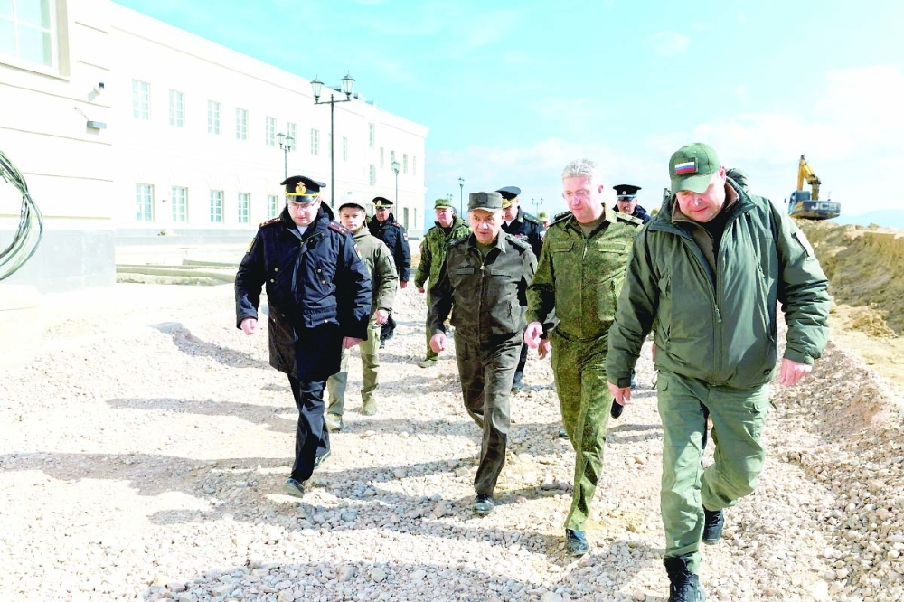 Russia's Defence Minister Sergei Shoigu visits a military hospital under construction in Sevastopol, Crimea. — Reuters 