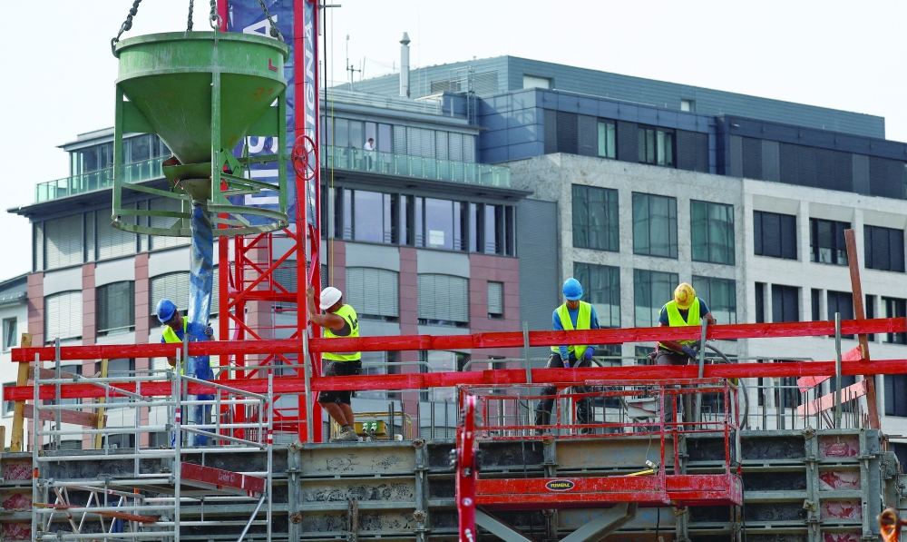 Construction sites are photographed in Frankfurt, Germany. — Reuters