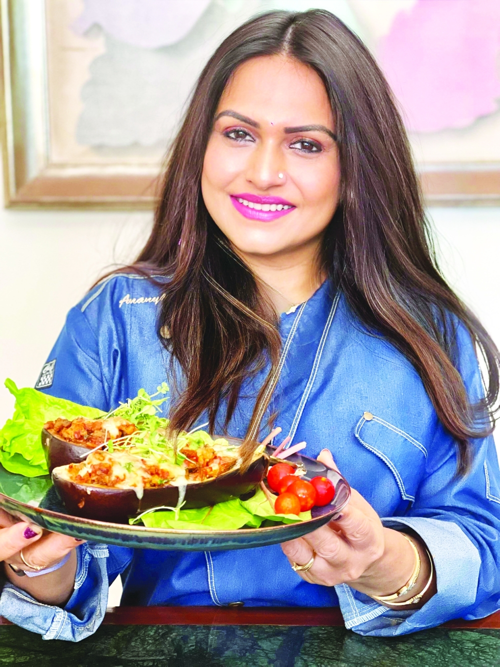 Chef Ananya Bannerjee displays an iftar dish