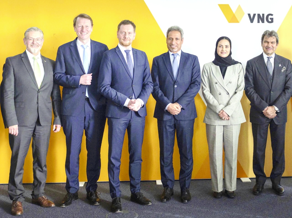 Oman's Minister of Energy  and Minerals, Salim al Aufi and Ambassador of the Sultanate of Oman to Germany,Maitha Al Mahrouq,  visited the headquarters of the VNG AG in Leipzig, Germany. (Supplied photo).